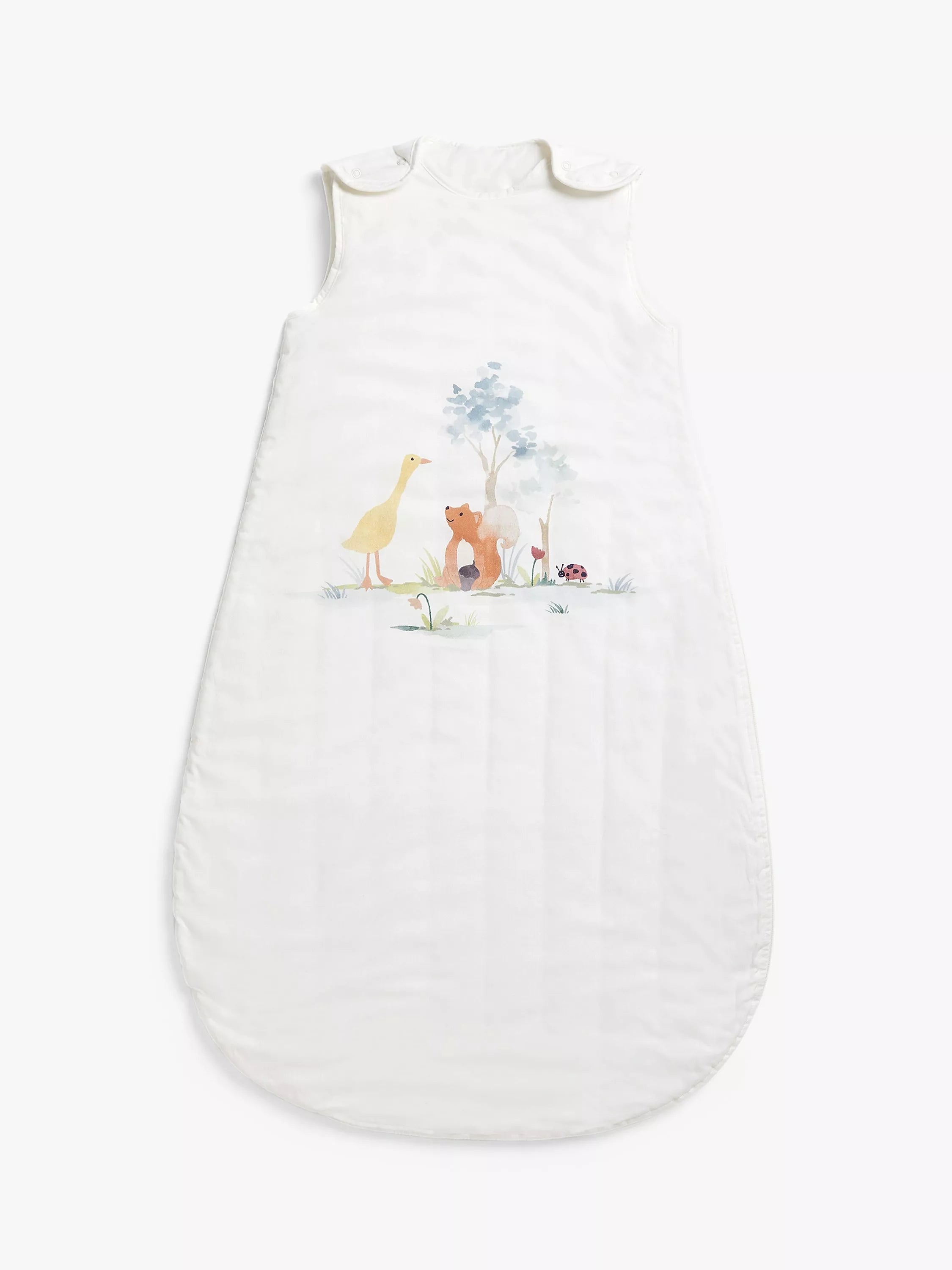 John Lewis Little Animals Sleeping Bag, 2.5 Tog, White/Multi - McGrocer