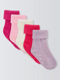 Chaussettes à revers en coton biologique John Lewis Baby, lot de 5