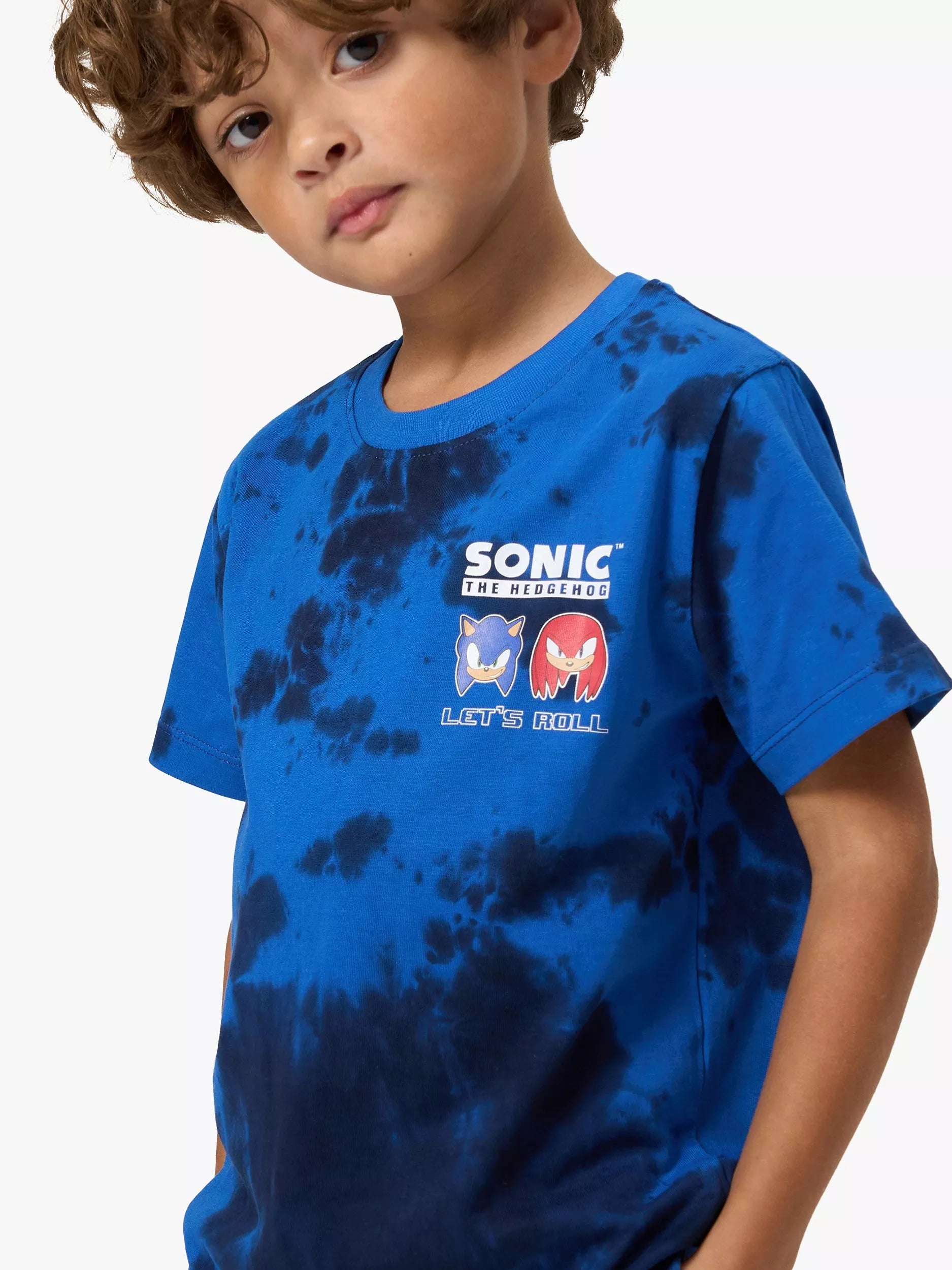 Angel & Rocket Sonic the Hedgehog Graphic Tie Dye T-Shirt, Blue - McGrocer