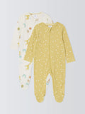 Pyjama bébé John Lewis à motifs safari et formes, lot de 2, en coton zippé, multicolore