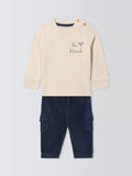 Ensemble John Lewis Baby Be Kind : sweat-shirt en coton et pantalon en velours côtelé, multicolore