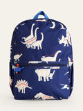 Sac à dos Mini Boden pour enfants, imprimé dinosaure, bleu marine