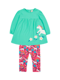 Ensemble haut et legging en coton biologique Frugi Baby Tilly Licorne