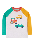 Frugi Kids' Alfie Organic Cotton Raglan Top, Grey Marl - McGrocer