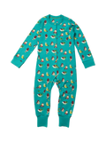 Little Green Radicals Baby Garden Birds Adaptive Onesie, Teal/Multi - McGrocer