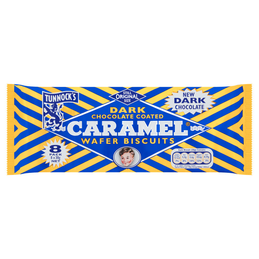 Tunnock's Dark Chocolate Coated Caramel Wafer Biscuits GOODS ASDA