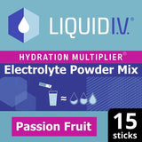 Liquid IV Hydration Multiplier Electrolyte Powder Mix Passion Fruit 15 Sachets