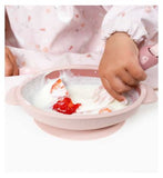 Bol à ventouse en silicone Bibado - Rose poudré