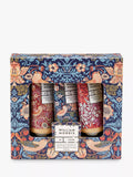 William Morris At Home Strawberry Thief Crèmes pour les mains Patchouli et Fruits Rouges, Coffret de 3, 30 ml