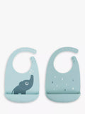Bavoirs en silicone Done by Deer Deer Friends, lot de 2, bleus