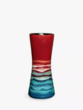 Vase sablier en faïence Poole Pottery Horizon, H34 cm, rouge/multicolore