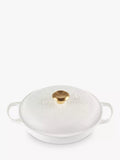 Cocotte peu profonde Le Creuset Snowflake en fonte, 26 cm, blanche