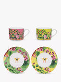 Tasse et soucoupe en porcelaine Designers Guild Ikebana, lot de 2, 220 ml, multicolore