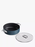 Casserole peu profonde antiadhésive à poignée pliable Joseph Joseph Space avec couvercle, 28 cm, bleu marine