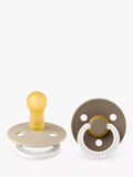 Sucettes rondes phosphorescentes BIBS Colour, lot de 2, taille 2, vanille/chêne foncé