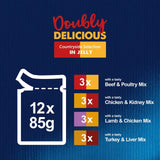 Felix Doubly Delicious 7+ Meaty Selection in Jelly Wet Cat Food 12 x 85g - McGrocer