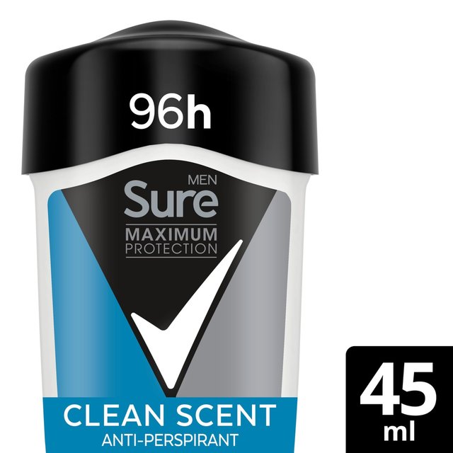 Sure Men Maximum Protection Clean Scent Cream Anti-Perspirant Deodorant 45ml GOODS M&S