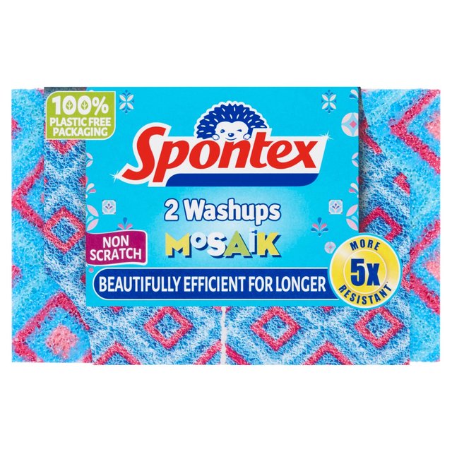 Spontex Washups Mosaik Non Scratch Sponge Scourers 2 per pack GOODS M&S