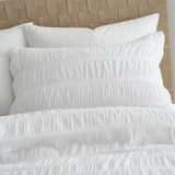Catherine Lansfield Seersucker Super King Duvet Set White