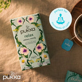 Pukka Organic Relax Tea With Chamomile x20 Home Compostable Herbal Tea Bags