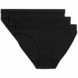 MS Girls Cotton Stretch Knickers 3 Pack 6-7 Years Black