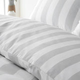 Catherine Lansfield Cove Stripe King Duvet Set Silver