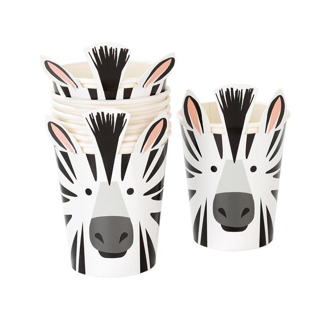 Zebra Recyclable Paper Party Cups 8 per pack GOODS M&S
