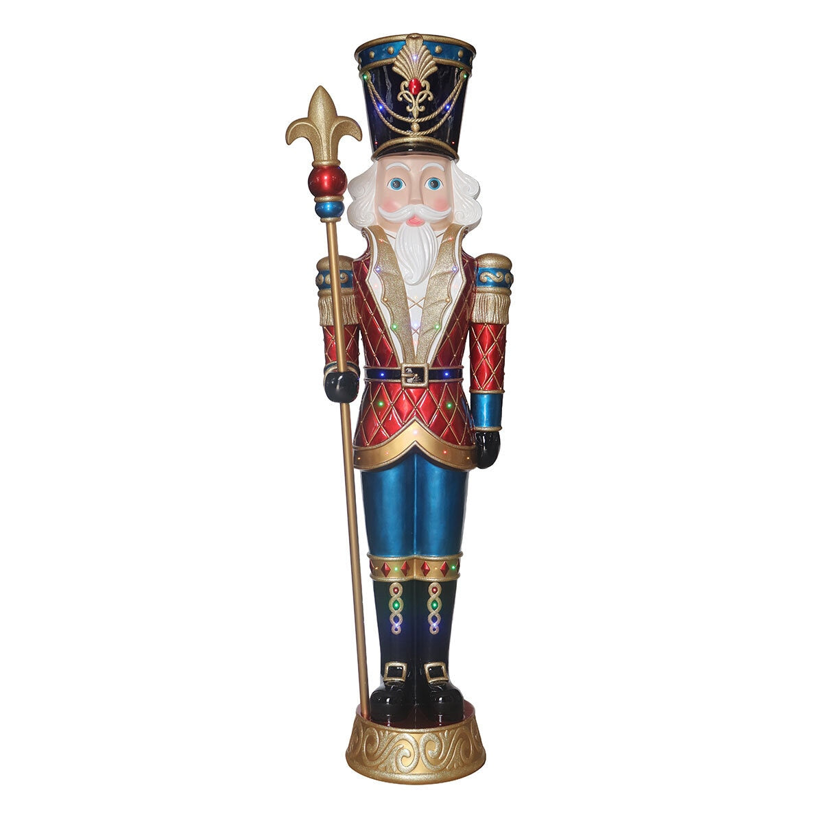 8ft (2.4m) Pre-lit Grand Nutcracker with 42 Colour LED and Music - McGrocer
