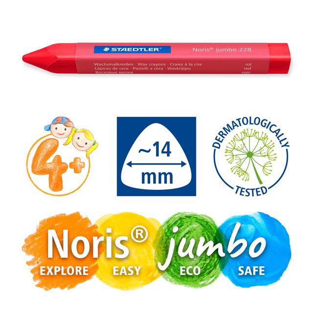 STAEDTLER Noris Jumbo Wax Crayons 9pk 9 per pack GOODS M&S