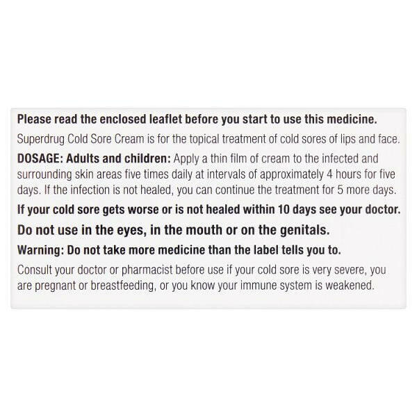 Superdrug Cold Sore Cream 2g GOODS Superdrug
