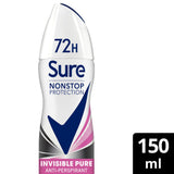 Sure 72hr Invisible Pure Nonstop Protection Anti-Perspirant Deodorant Aerosol 150ml GOODS Sainsburys