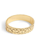 COACH Gold Tone Quilted C Hinged Bangle Bracelet