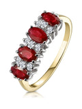 Bague en or 9 carats, rubis de 1,12 carat et diamants de The Diamond Store