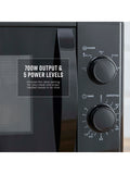Swan Black 20L 700W Microwave
