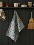 Sophie Allport Soft Teal Paws & Pumpkins Tea Towel