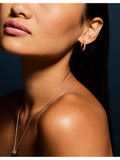 Boucles d'oreilles créoles en forme de croissant, plaquées or 14 carats et serties de diamants, par Accessorize Gold