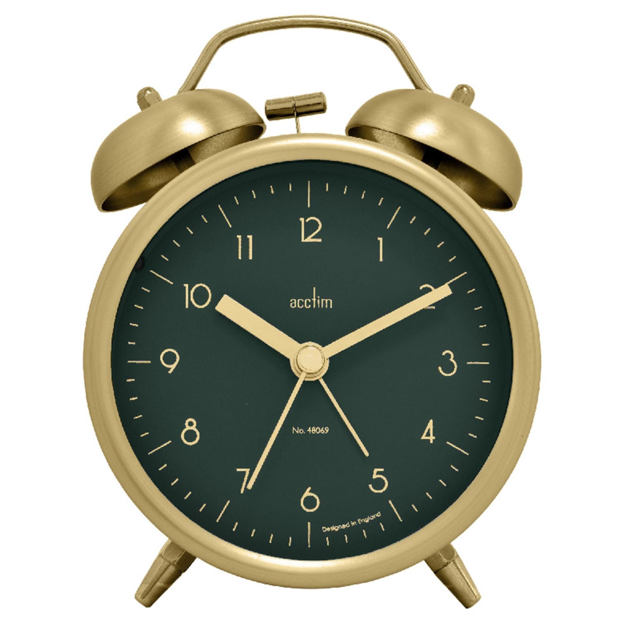 Acctim Aksel Double Bell Alarm Clock - Brass - McGrocer