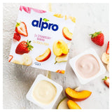 Alpro No Bits Strawberry-Banana & Peach-Pear Yoghurt Alternative 4 x 125g - McGrocer