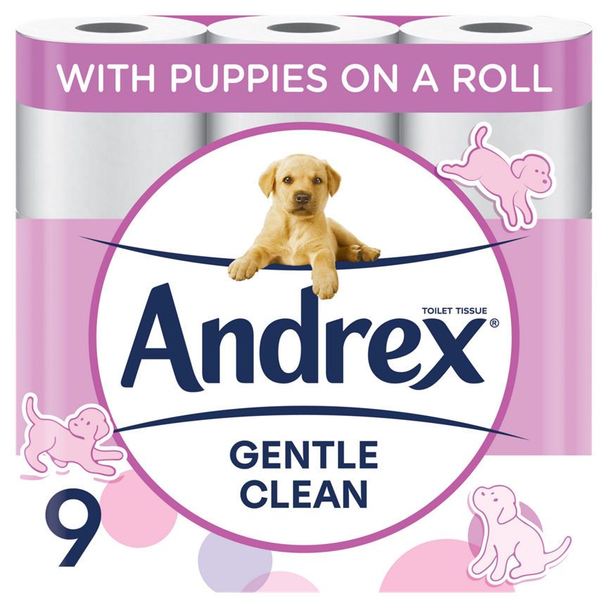 Andrex Gentle Clean Toilet Tissue, 9 Rolls - McGrocer