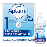 Aptamil 1 First Baby Milk Formula Liquid Starter Pack from Birth 6x70ml - McGrocer