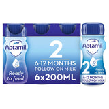 Aptamil 2 Follow On Formula Baby Milk Liquid 6-12 Months Multipack 6x - McGrocer