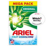 Ariel Fast Dissolving Washing Powder 2.4KG, 40 Washes, Original - McGrocer