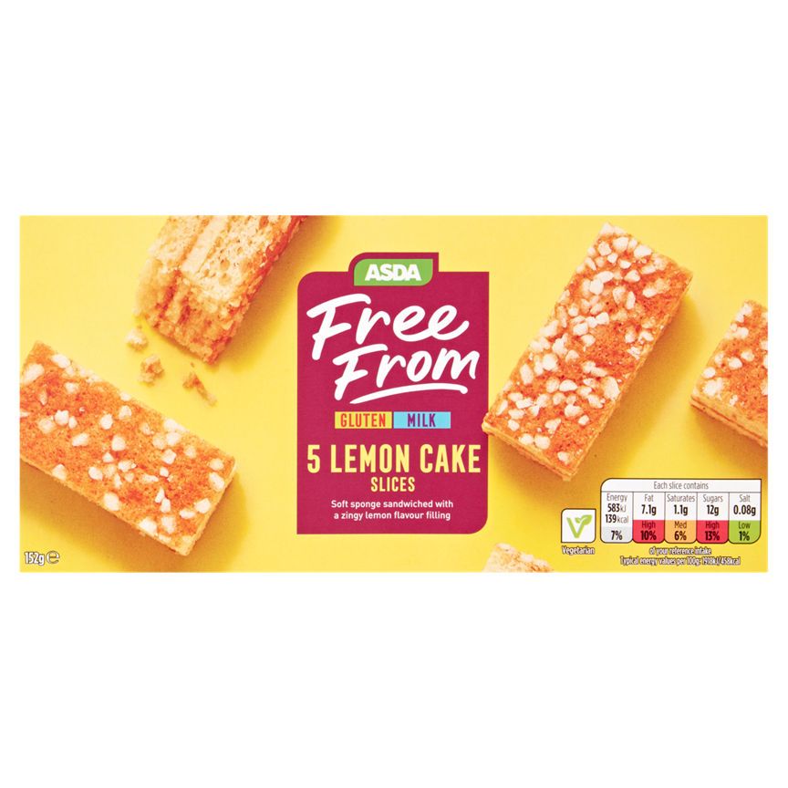 ASDA Free From 5 Lemon Cake Slices - McGrocer