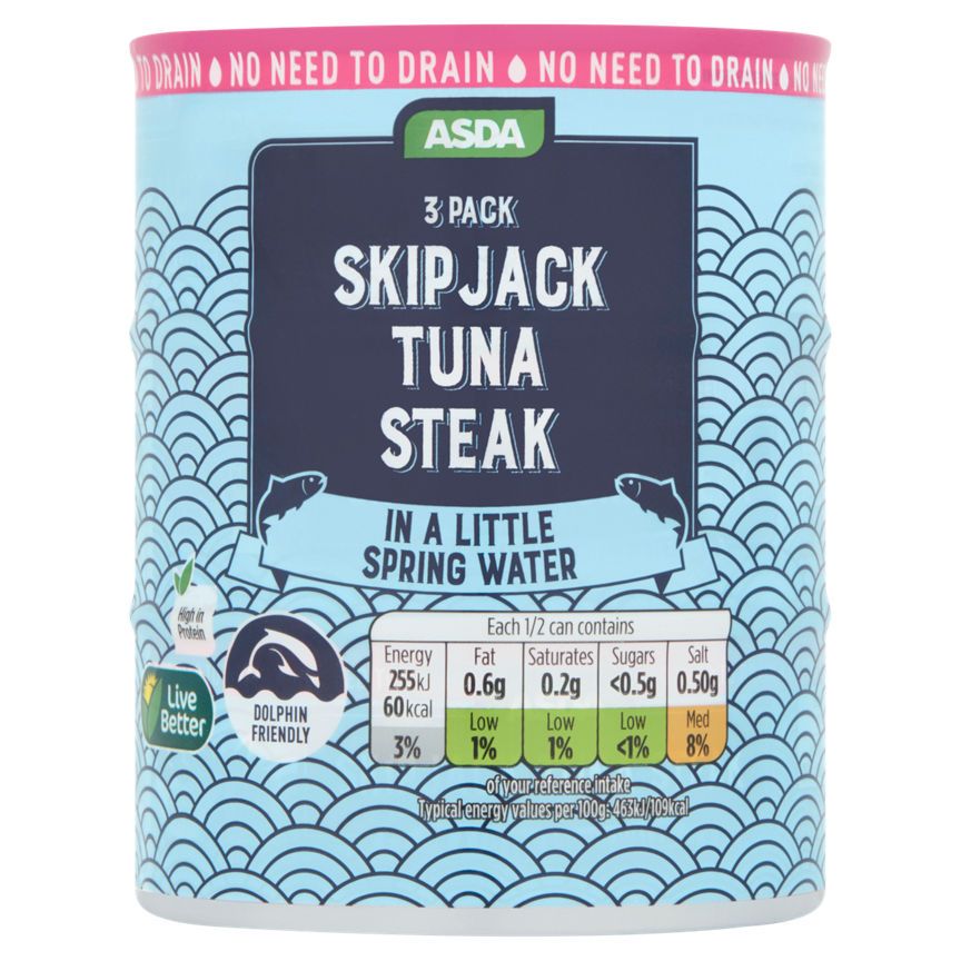 ASDA Skipjack Tuna Steaks in A Little Spring Water - McGrocer