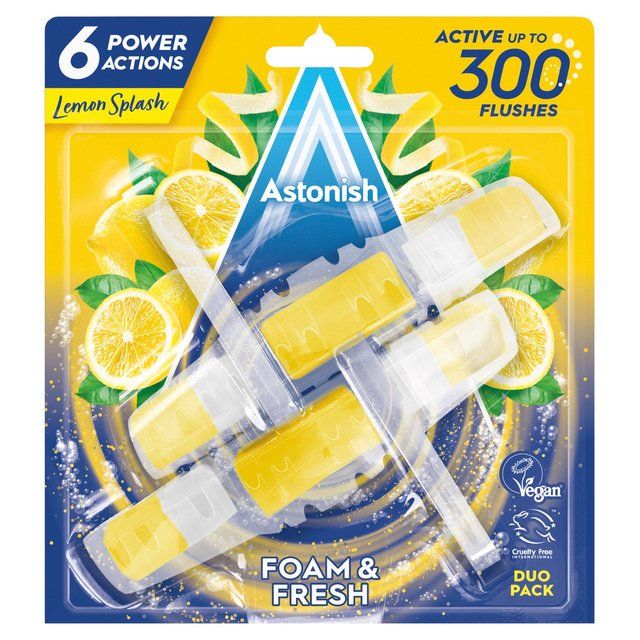 Astonish Foam & Fresh Toilet Rim Block Lemon 2 x 40g - McGrocer