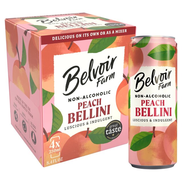 Belvoir Farm Non Alcoholic Peach Bellini 4 x 250ml - McGrocer