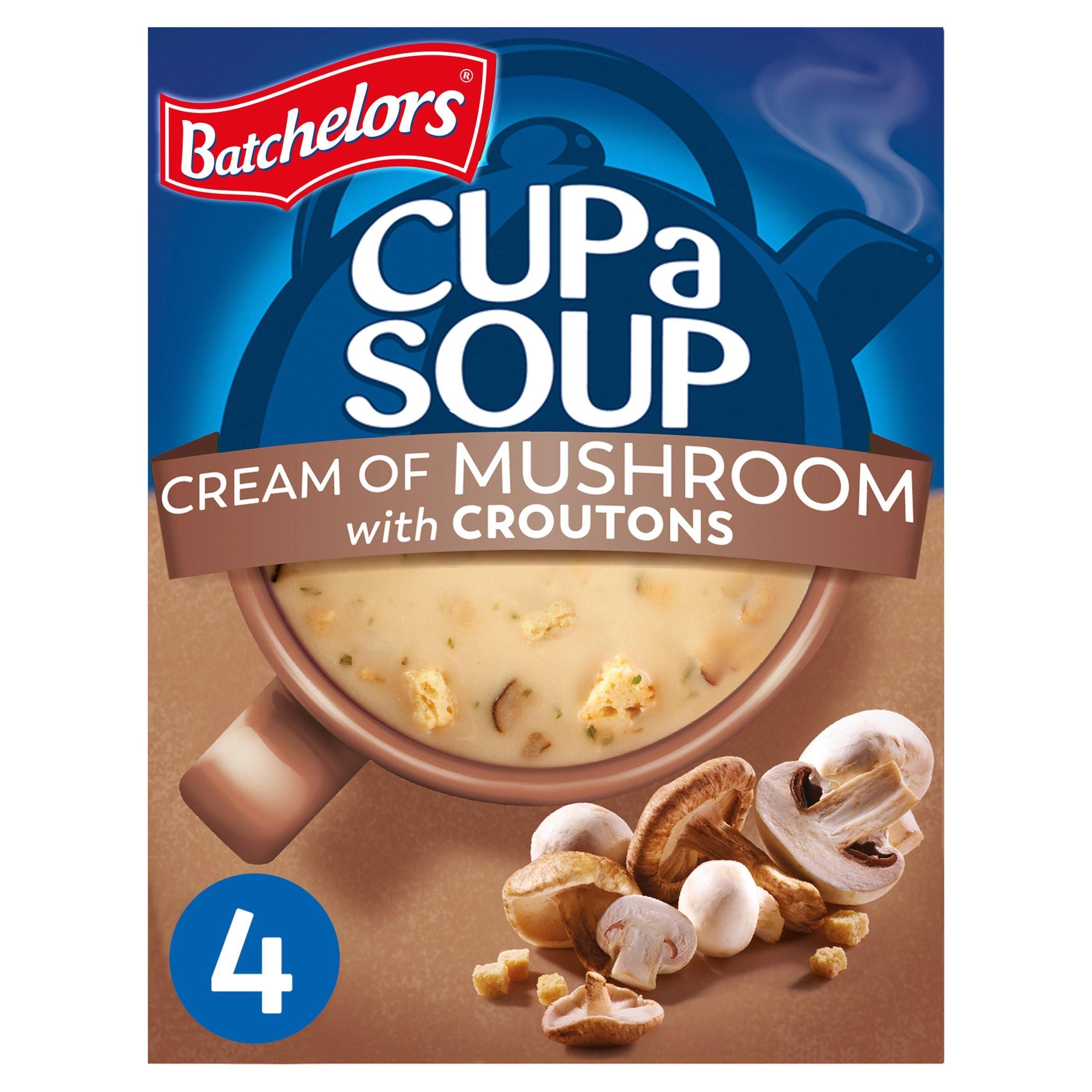 Batchelors Cup a Soup, Cream of Mushroom with Croutons x4 99g - McGrocer