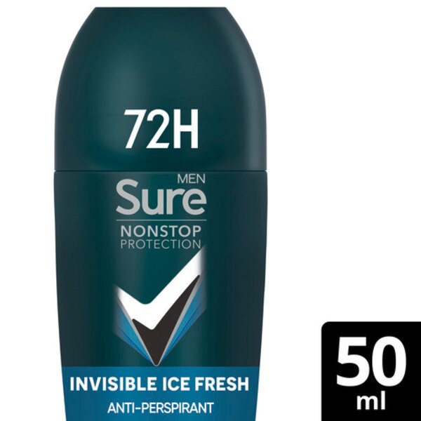 Sure Men Antiperspirant Deo Roll On Nonstop Invis Ice 50ml GOODS Superdrug