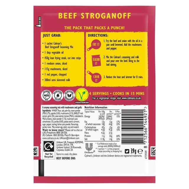 Colman's Beef Stroganoff Recipe Mix 39g