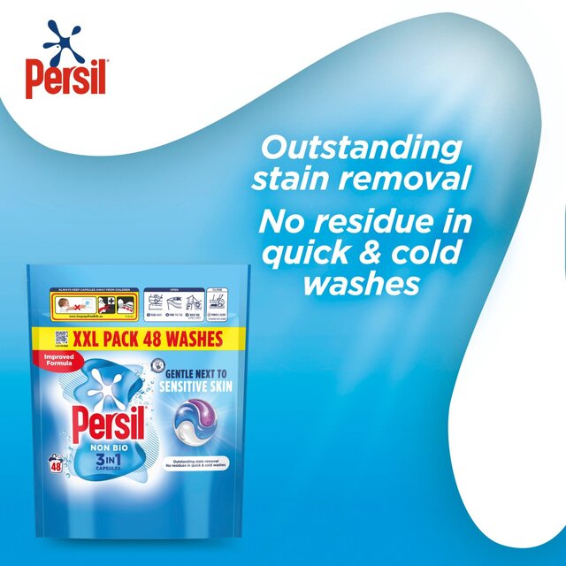 Persil Non Bio 3 in 1 Laundry Washing Detergent Capsules 48 Washes 48 per pack - McGrocer